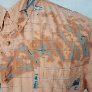 Columbia River Lodge Key West Map Fish Shirt